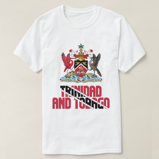 Vlag van Trinidad en Tobago en wapenschild T-shirt (Design voorkant)