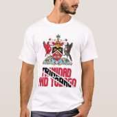 Vlag van Trinidad en Tobago en wapenschild T-shirt (Voorkant)