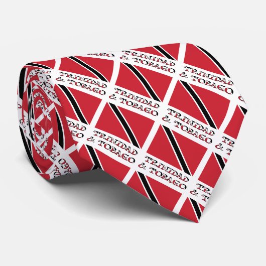 Vlag van Trinidad en Tobago in Jouw naam Stropdas (Opgerold)