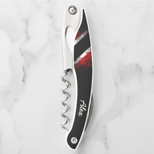 Vlag van Trinidad en Tobago (Jouw naam) Kurkentrekker (Voorkant)