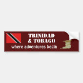Vlag van Trinidad en Tobago + Kaart Bumpersticker (Voorkant)