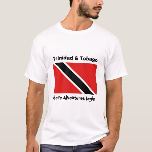 Vlag van Trinidad en Tobago + Kaart + Tekst T-Shir T-shirt (Voorkant)