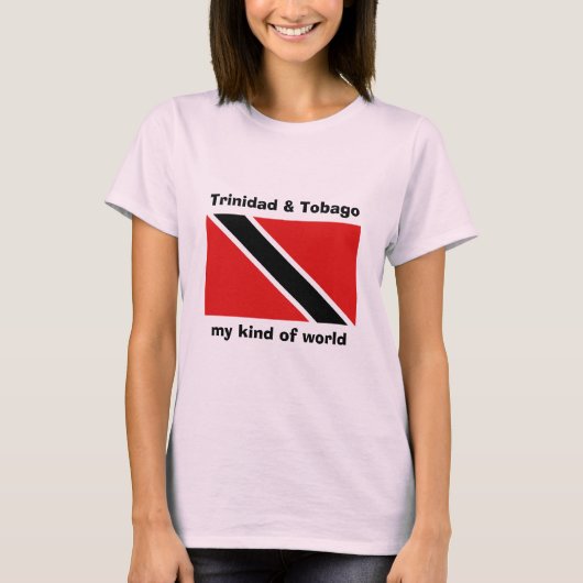 Vlag van Trinidad en Tobago + Kaart + Tekst T-Shir T-shirt (Voorkant)
