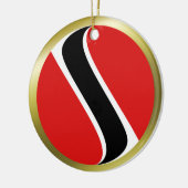 Vlag van Trinidad en Tobago Keramisch Ornament (Links)
