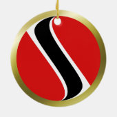 Vlag van Trinidad en Tobago Keramisch Ornament (Achterkant)