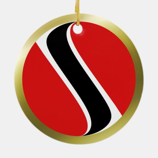 Vlag van Trinidad en Tobago Keramisch Ornament (Achterkant)