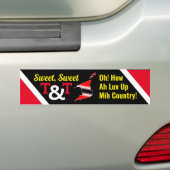 Vlag van Trinidad en Tobago met kaart Bumpersticker (Op auto)