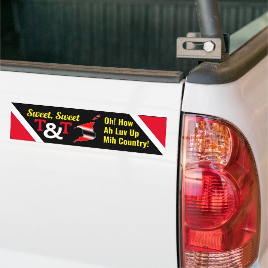 Vlag van Trinidad en Tobago met kaart Bumpersticker (Op Truck)