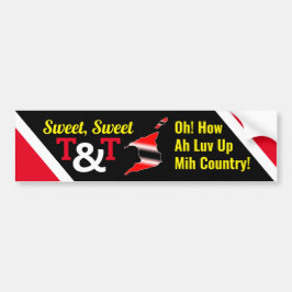 Vlag van Trinidad en Tobago met kaart Bumpersticker