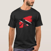 Vlag van Trinidad en Tobago op cricket Fan Player  T-shirt (Voorkant)