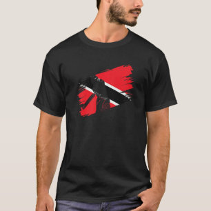Vlag van Trinidad en Tobago op cricket Fan Player T-shirt