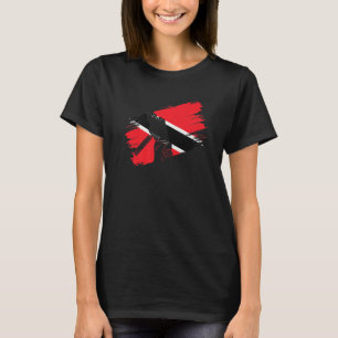 Vlag van Trinidad en Tobago op cricket Fan Player T-shirt