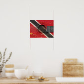Vlag van Trinidad en Tobago op de oude akoestische Poster (Keuken)