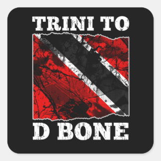 Vlag van Trinidad en Tobago - Trini t/m D Bone Vierkante Sticker