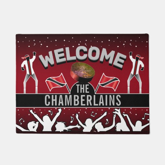 Vlag van Trinidad met partijgenoot: Deurmat (Voorkant)