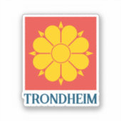 Vlag van Trondheim, Noorwegen Sticker (Voorkant)