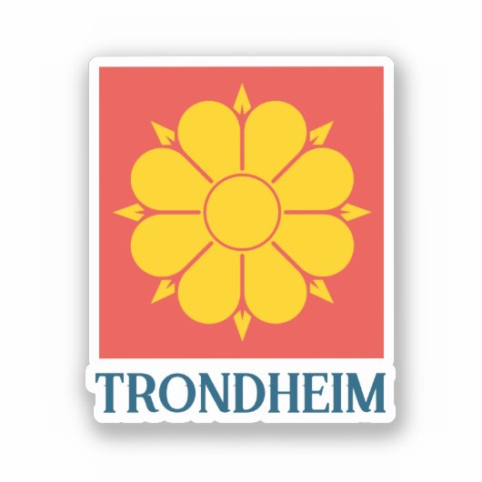 Vlag van Trondheim, Noorwegen Sticker (Voorkant)