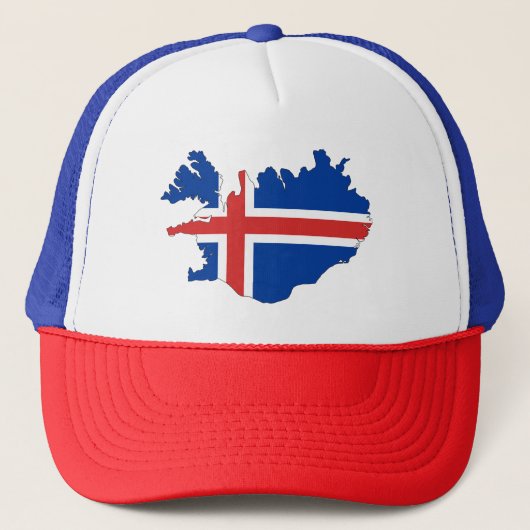 Vlag van Trucker Hat/IJsland Europa Pet (Voorkant)