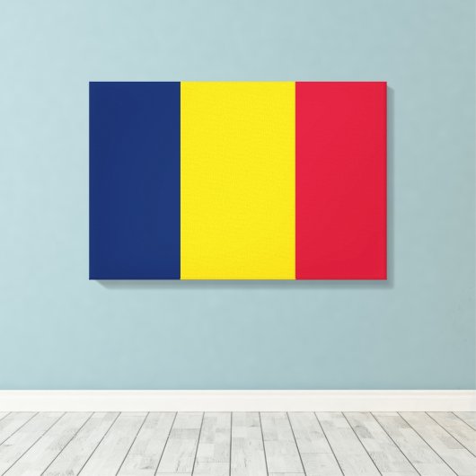 Vlag van Tsjaad (Afrikaans land) Canvas Afdruk (Insitu (Houten vloer))