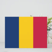 Vlag van Tsjaad (Afrikaans land) Kaart (Staand voorkant)