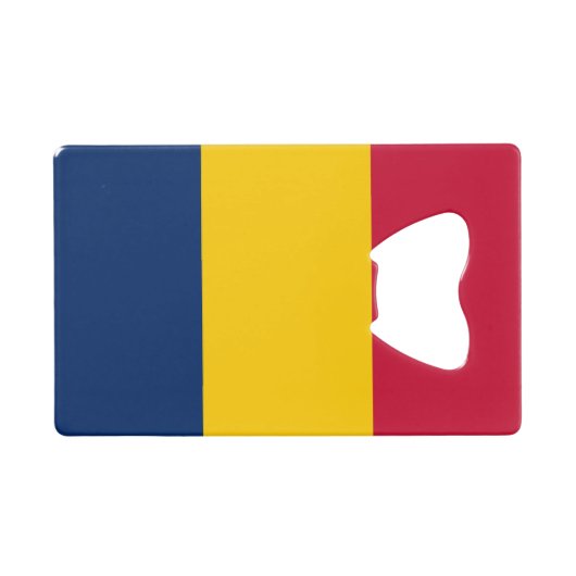 Vlag van Tsjaad Creditkaart Flessenopener (Voorkant (Horizontaal))