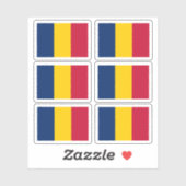 Vlag van Tsjaad - een collectie sticker (Vel)