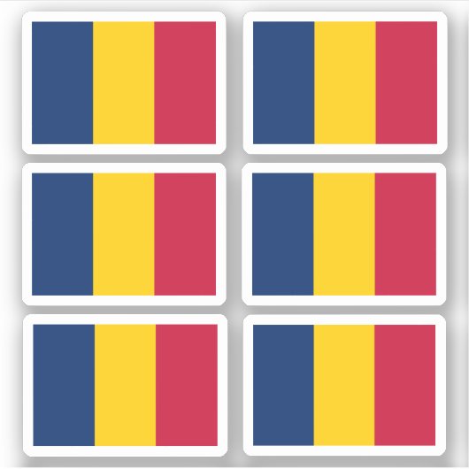 Vlag van Tsjaad - een collectie sticker (Voorkant)