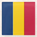 Vlag van Tsjaad Glazen Onderzetter<br><div class="desc">Patriottische vlag van Tsjaad.</div>
