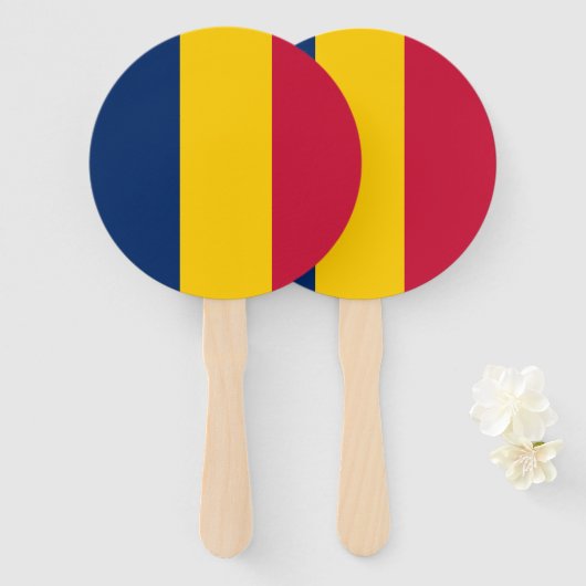 Vlag van Tsjaad Handwaaier (Voorkant en achterkant)