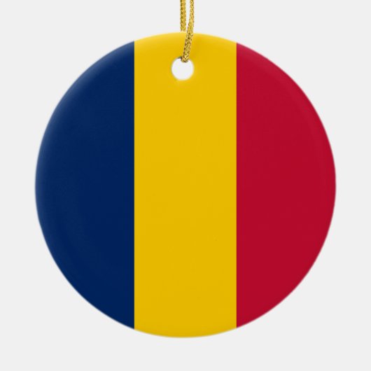 Vlag van Tsjaad Keramisch Ornament (Voorkant)