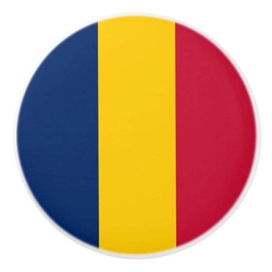 Vlag van Tsjaad Keramische Knop (Voorkant)
