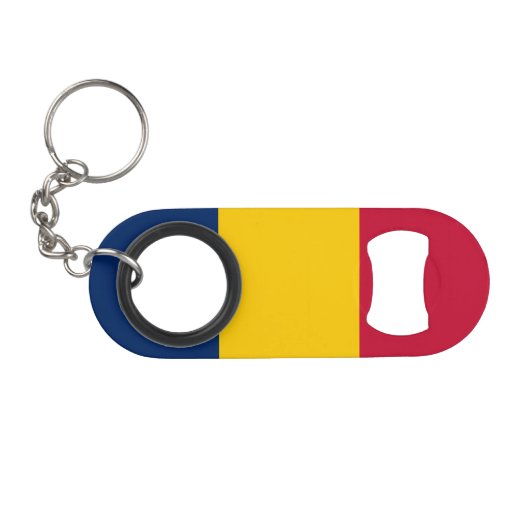 Vlag van Tsjaad Mini Flessenopener (Voorkant (Horizontaal))