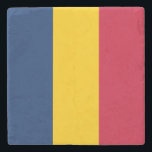 Vlag van Tsjaad Stenen Onderzetter<br><div class="desc">Patriottische vlag van Tsjaad.</div>