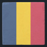 Vlag van Tsjaad Stenen Onderzetter<br><div class="desc">Patriottische vlag van Tsjaad.</div>