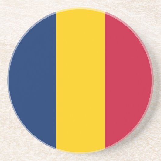 Vlag van Tsjaad Zandsteen Onderzetter (Voorkant)