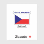 Vlag van Tsjechië, gelabeld Sticker (Vel)