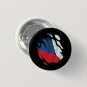 Vlag van Tsjechië Gescheurd Ronde Button 3,2 Cm (Voorkant /achterkant)