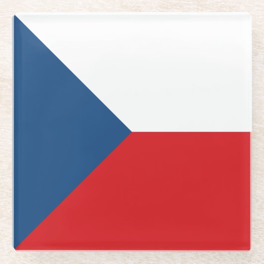 Vlag van Tsjechië Glazen Onderzetter (Voorkant)