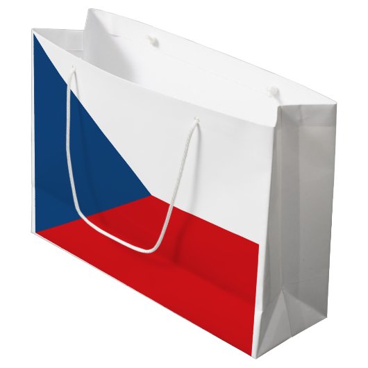 Vlag van Tsjechië Groot Cadeauzakje (Voorkant Gekanteld)