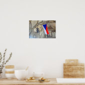 Vlag van Tsjechië in Praagse burcht Poster (Keuken)
