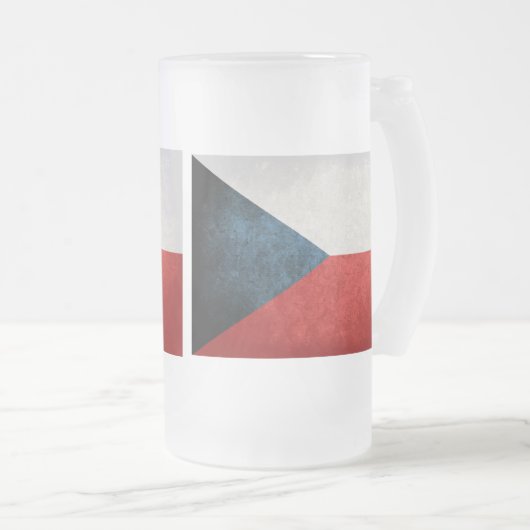 vlag van Tsjechië; Matglas Bierpul (Voorkant rechts)