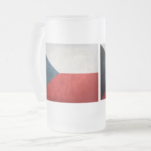 vlag van Tsjechië; Matglas Bierpul (Voorkant links)