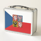 Vlag van Tsjechië met daarop het wapen (Achterkant)