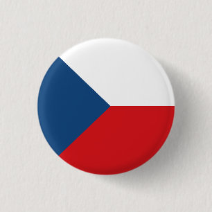 Vlag van Tsjechië Ronde Button 3,2 Cm