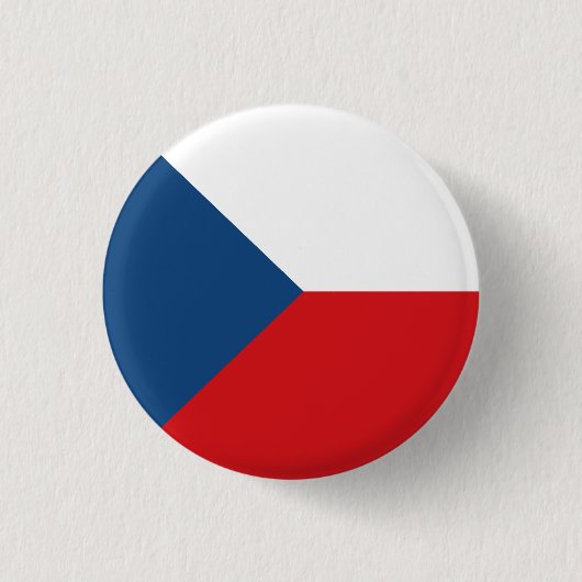 Vlag van Tsjechië Ronde Button 3,2 Cm (Voorkant)