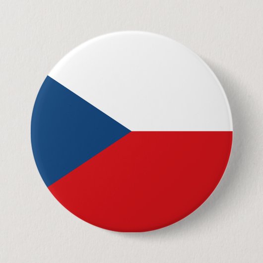 Vlag van Tsjechië Ronde Button 7,6 Cm (Voorkant)