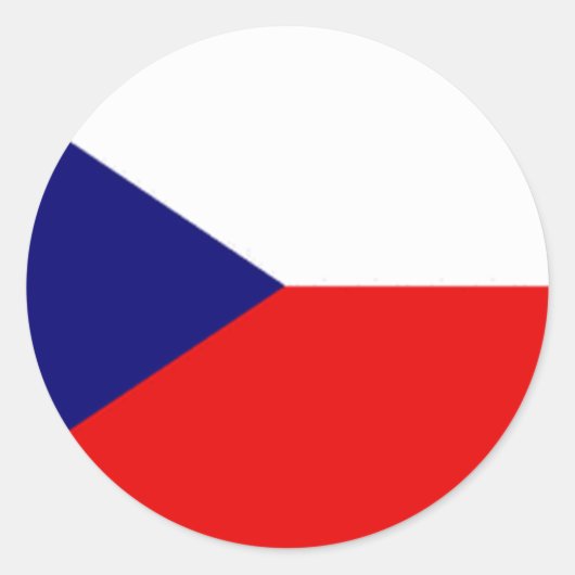 Vlag van Tsjechië Ronde Sticker (Voorkant)