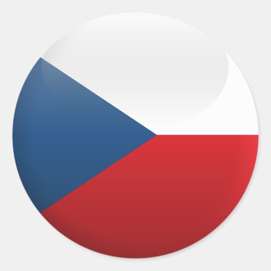 Vlag van Tsjechië Ronde Sticker (Voorkant)
