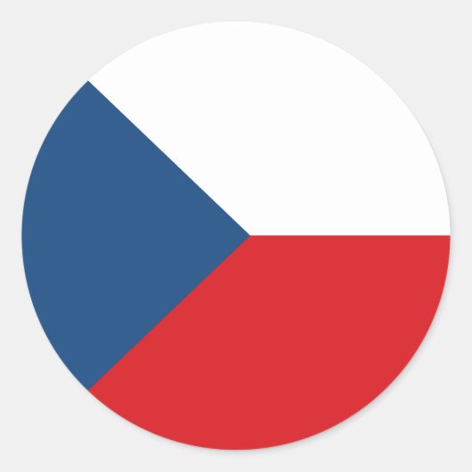 Vlag van Tsjechië Ronde Sticker (Voorkant)