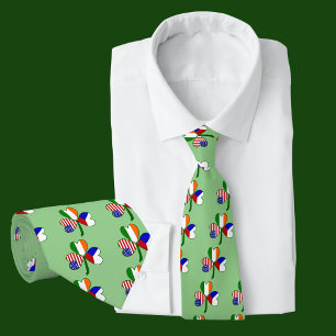 Vlag van Tsjechië Shamrock Stropdas